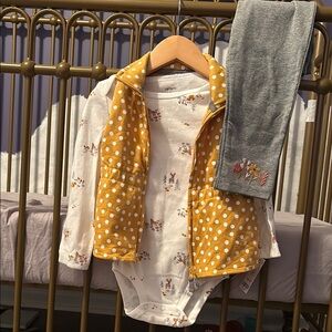 Carter's Yellow Polka Dot Vest Set